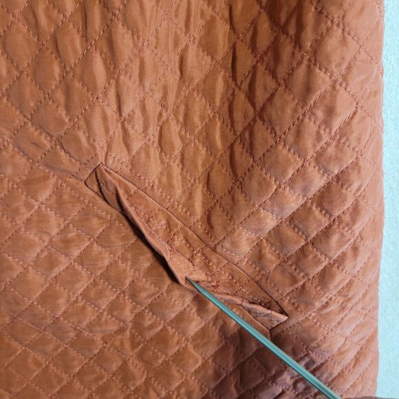 Eileen Fisher 100% Silk Vest Womens M Terracotta Quilted Snap Front Lightweight - Picture 9 of 13